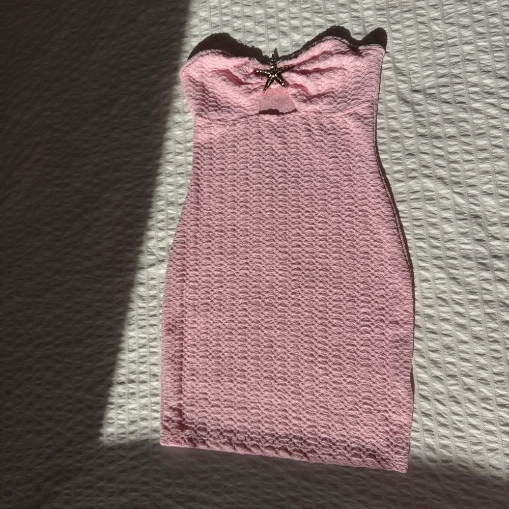 Elegant Pink Strapless Dress